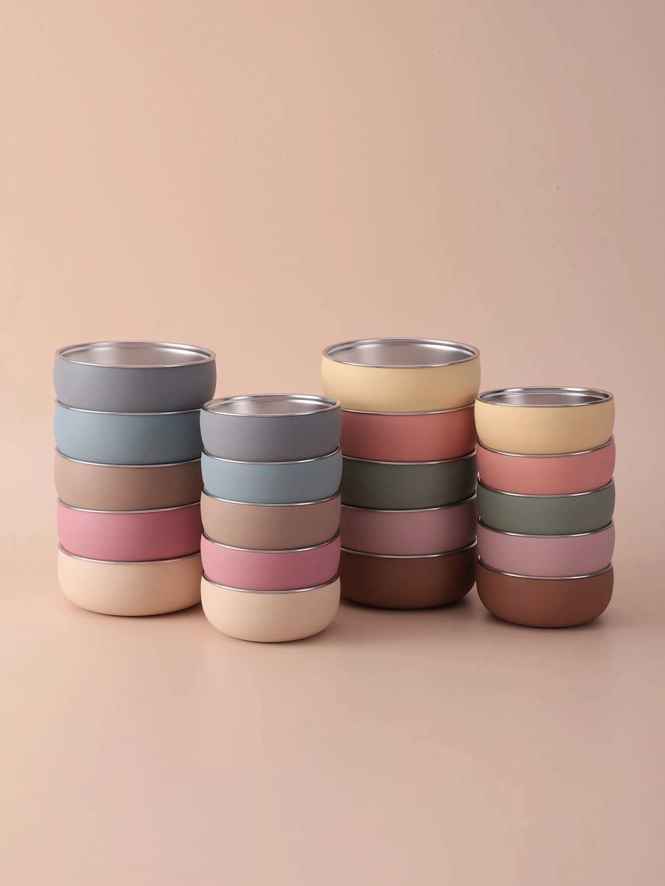 2PCS Baby Stainless Steel Dishes Plate With Suction Base For Food Feeding BPA Free Safe Silicone Bowl Newborn Tableware Items X250806