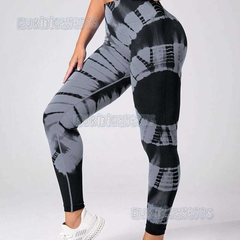 Tie-dye Trend Yoga Pants High Waist Hip-lifting Tummy Control Pants Fitness Sports Shaping Pants H250806