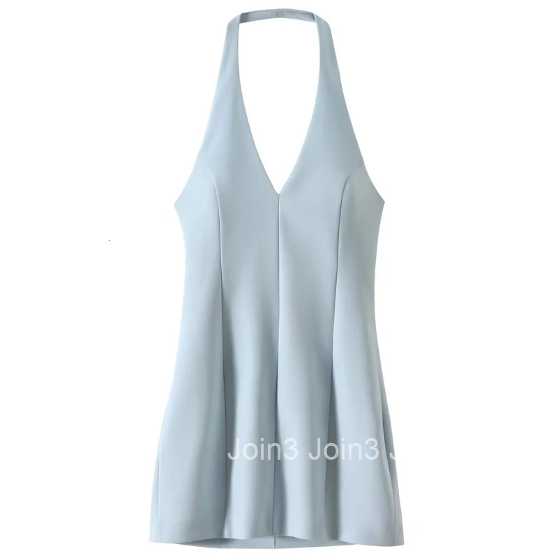 HXAO Mini Halter Dress Fashion Summer Dresses Women V-Neck Sleeveless Backless Slim-Fit Dress Luxury Womens Elegant Dress