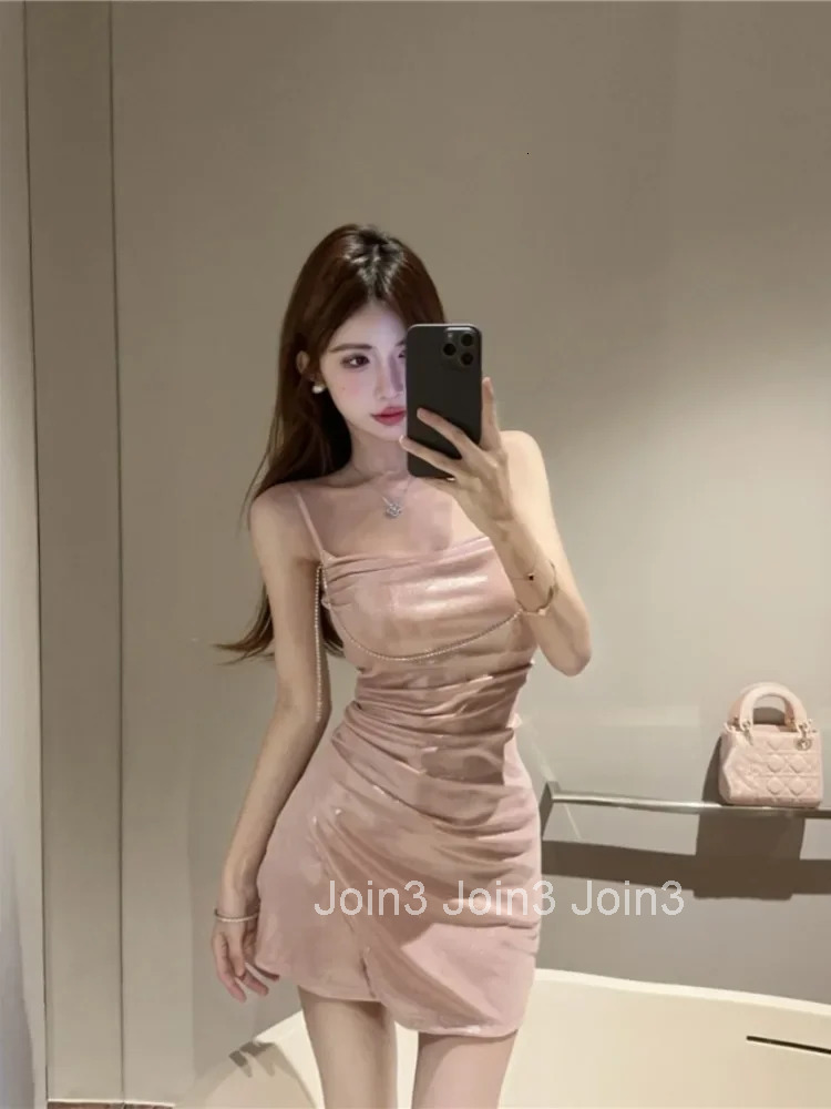 Mini Dresses Women Elegant Sexy Slim Ruched Slash Neck Sleeveless Backless Summer Fashion Party Dress Ladies Clubwear