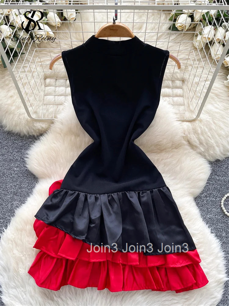 Senior Party Ruffles Short Dress Ladies Sleeveless 3D Floral Chic Vacation Dress Newest Streetwear Birthday Sundress