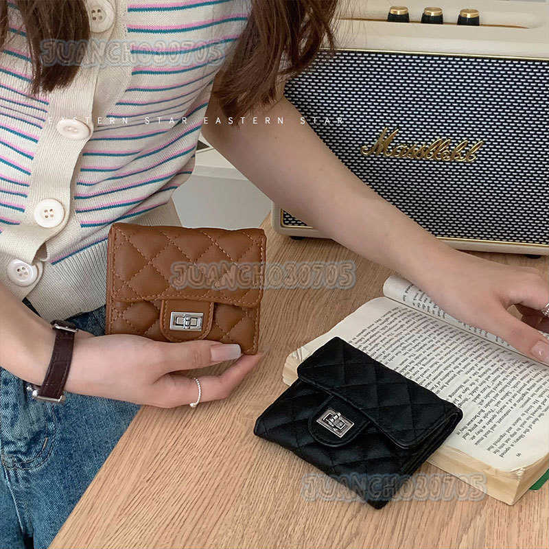 2025 New Small Fragrance Style Quilted Wallet Zipper Wallet Simple Womens Wallet Large Capacity H250806