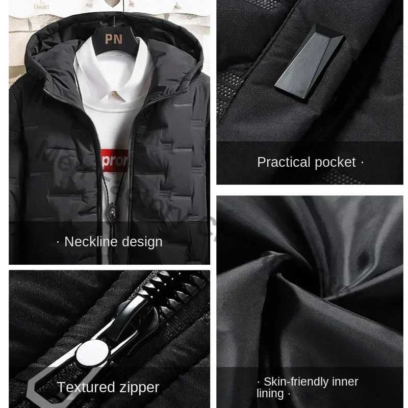 Winter Trendy Parkas Cotton-Padded Coats Jacket Men Parkas Outdoor Hooded Coat Casual Windbreaker Thick Warm Coat Men Jacket W250806