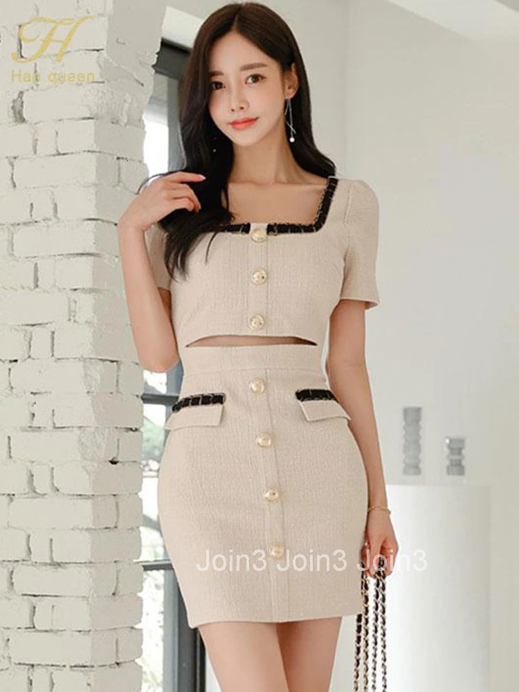 Summer Sexy Dresses Fashion Buttons Simple Sheath Pencil Short Elegant Chic Dress Korean Style Clothing Vestido