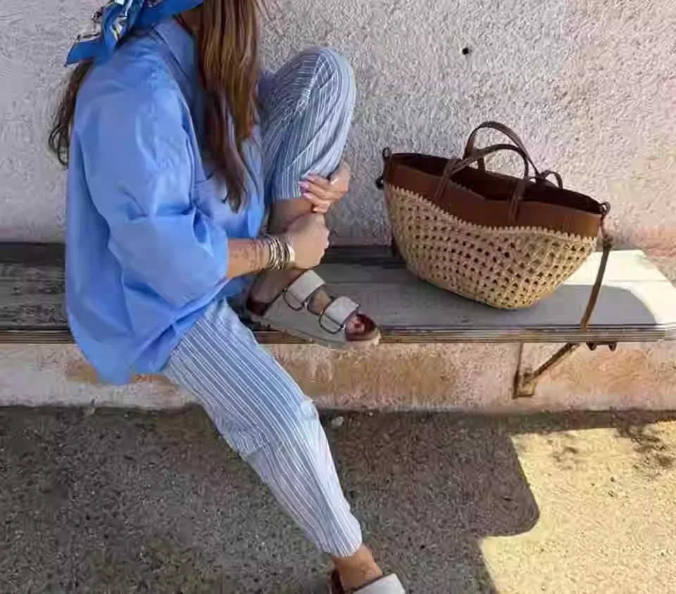 Bohemian Female Large Capacity Basket Bag New FAshion Grass Woven Portable Beach Single Shoulder Bags Z250806