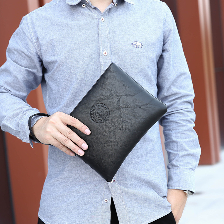 Free Shipping Designer Luxury Men's New Casual Men's Clutch PU Soft Leather Men's Bag Phone Bag Large Capacity Wallet Business Handbag