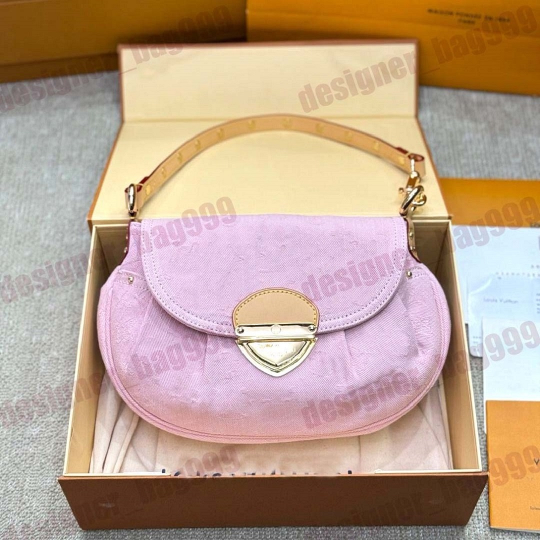 Designer pink denim Hobo Crossbody Bag jean bag Women Fashion Casual Underarm Handbag Shoulder Bag High quality Bucket Bags Tote bags