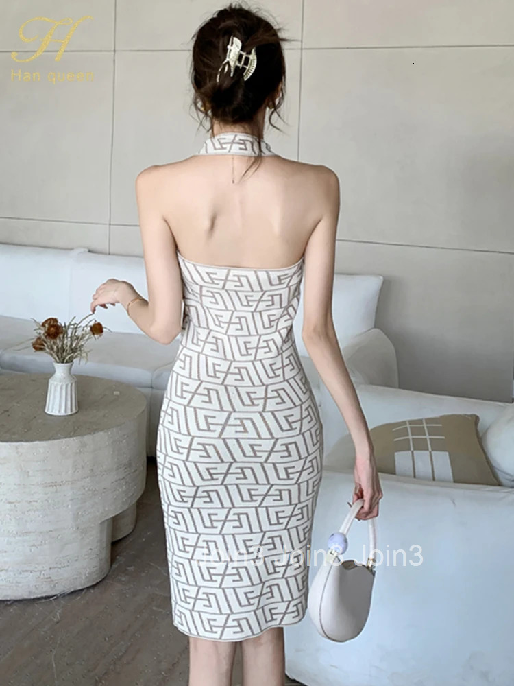 Knit Stretch Sexy Korean Pencil Party Dresses Female Clothing Summer Luxury Womens Elegant Dress