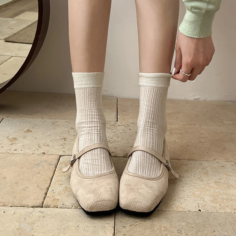 Retro Style Internal Elevation Women Mary Jane Shoes Ladies Soft Sole Dress Flats Casual Street Style Shoes 250731