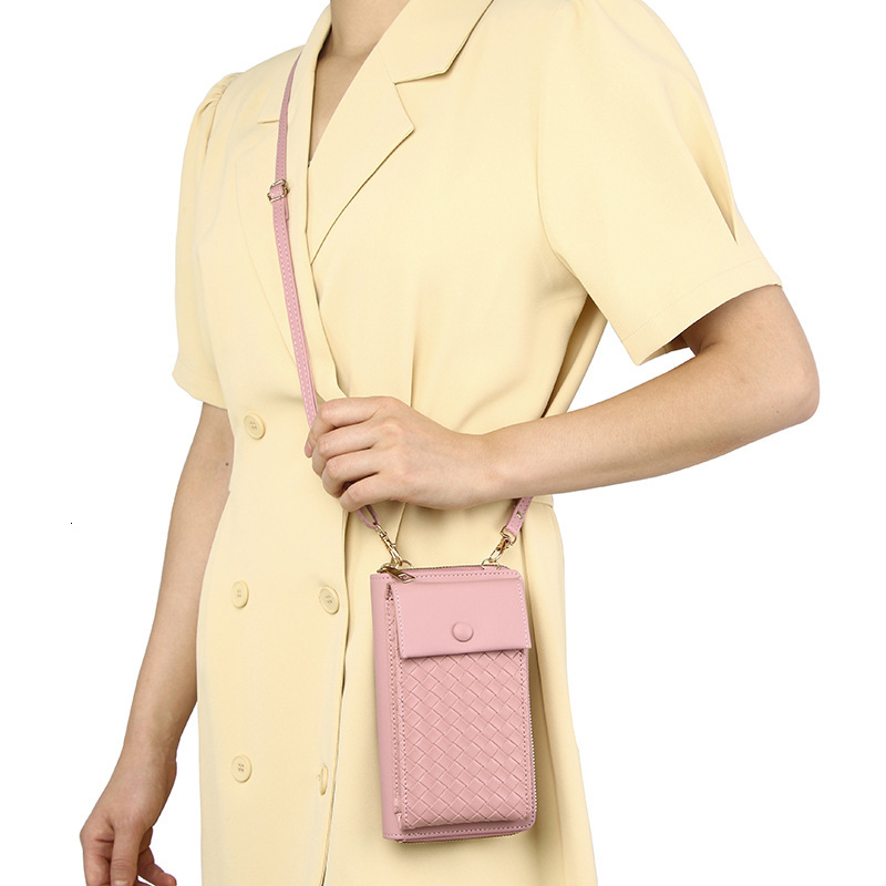 Niche Bags for Women New Wallet Woven Pattern Single Shoulder Crossbody Small Versatile Ins Style Phone Bag Portable