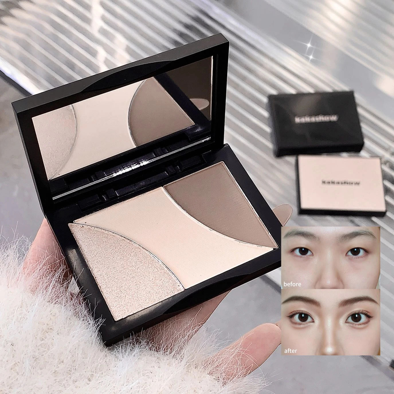 3Color Matte Contouring Highlighter Makeup Palette Natural Stereoscopic Face Powder Bronzer Palette Shading Nose Shadow Cosmetic 250730