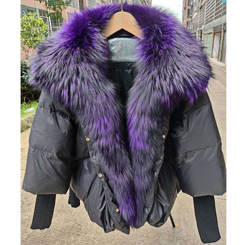 2024 Winter Women Warm Coat Oversized Real Fox Fur Collar Thick Outerwear New Fashion 90% Goose Down Jacket 250806