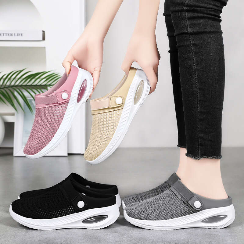 Women's Versatile Casual Breathable Outdoor Fashion Mom Shoes Closed-Toe Slippers