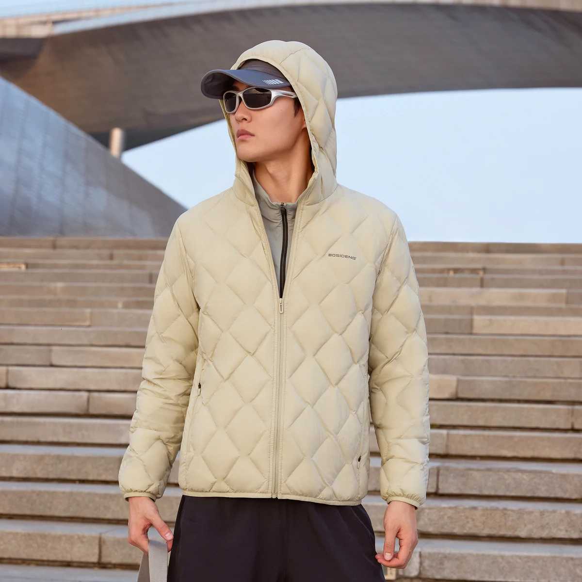 90% down jacket for men by BOSIDENG lightweight jacket warm high-quality casual outerwear HOODED WARM JACKET W250806