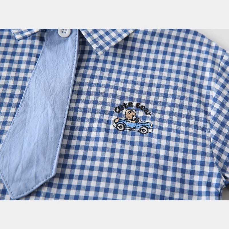 100% Cotton Kids School Wear T-shirts Childrens Clothing Boys Fashion Tops Baby 2 to 3 4 5 6 7 Years Plaid Tees Girl Clothes X250806