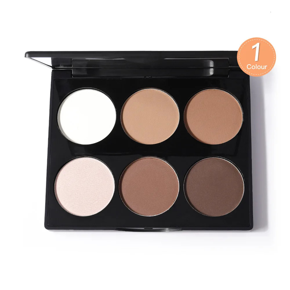 6 Colors Highlighter Contour Palette Makeup 3D Bronzer Matte Contour Palette Face Bronzer Professional Highlight Contour Palette 250730