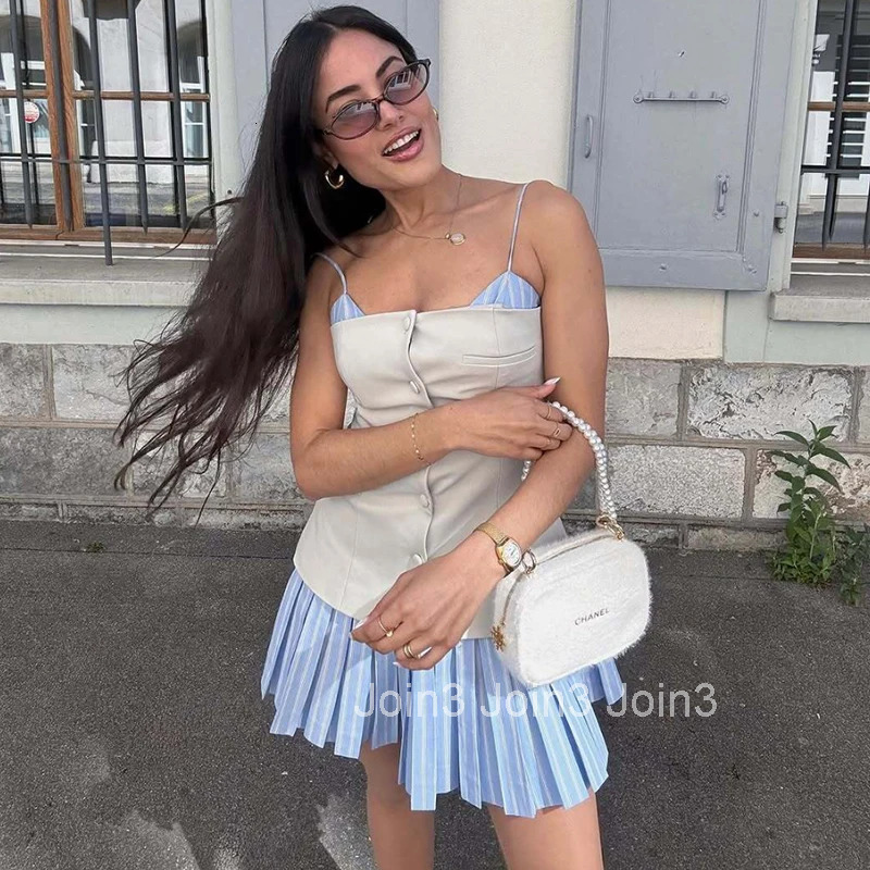 Dress Womens New Dresses Summer Chic Patchwork Sling Tube Top Slim Mini Elegant Holiday Women Dress Street Fashion Dresses