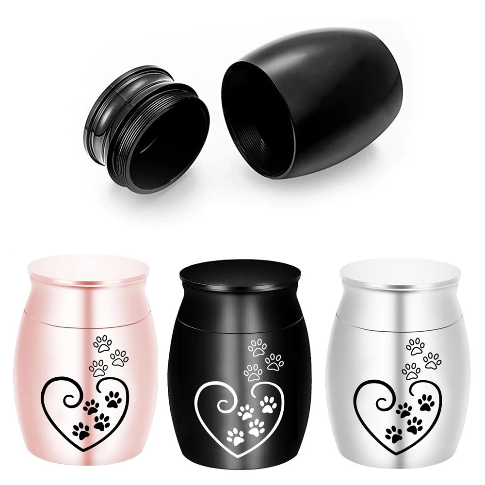 Cremation Ashes Holder Urn for Pet Ashes Paw Print Cat Dog Ashes Memorial Keepsake Aluminium alloy Waterproof Decorative Urns 250805