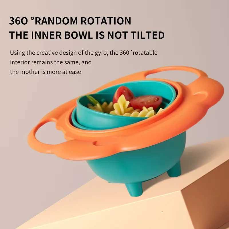Baby CHILDRENS Bowl 360 Degree Rotation Gyro Bowl Lion Bowl Balance Bowl Do Not Pour Anti-scald and Anti-fall Eating Bowl X250806