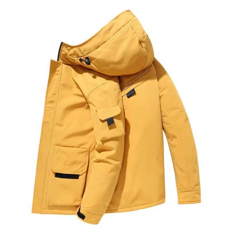 2025 new mens workwear down jacket winter hooded warm jacket multi-pocket windproof down jacket trendy down jacket W250806