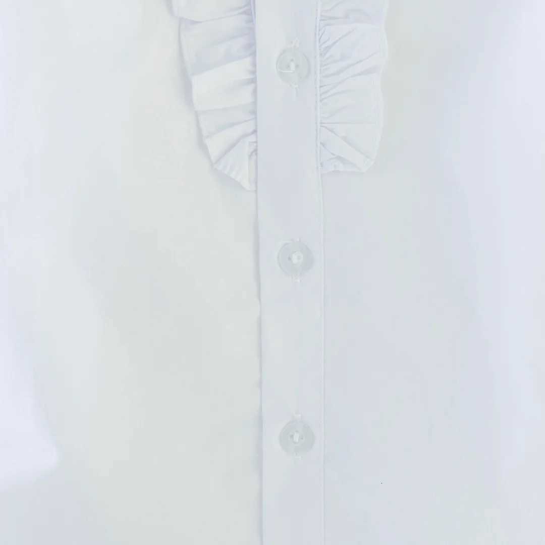 Childrens Shirt Spring And Fall Pure White Long-Sleeved Doll Collar Simple Student Blouse Casual Student Formal Wear X250806