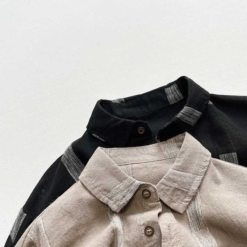 AYNIGIELL Spring/Autumn New Boys Shirt 1-6 Year Old Boys Korean Edition Casual Top High Quality Cotton Long Sleeve Cardigan X250806