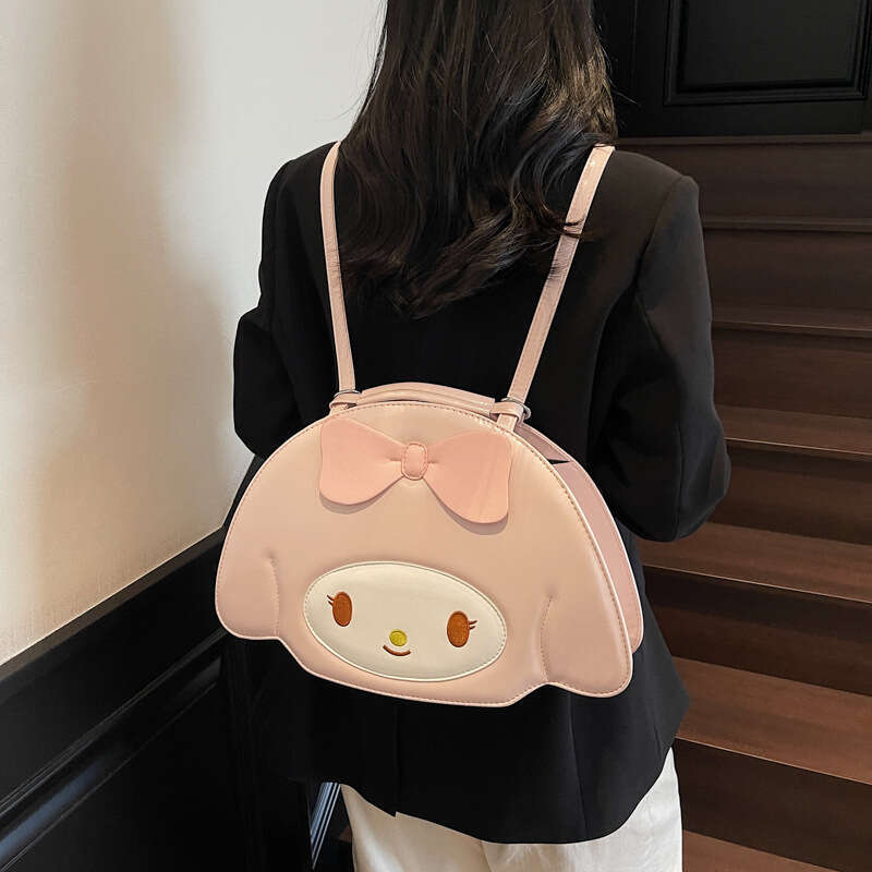 High-Quality Fashion Bowknot Handbag and Shoulder Bag for Women Cute Cartoon Fresh Patchwork Backpack