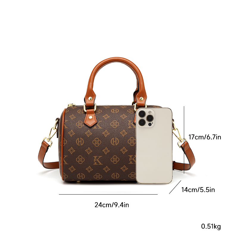 MKF designer bag free shipping High quality casual Boston bag simple versatile classic printing vintage handbag for woman