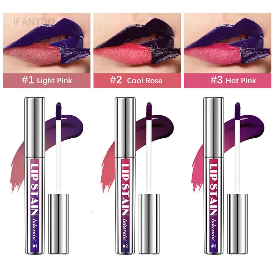 Silver Tube Peel Off Tattoo Lipgloss Waterproof Liquid Matte Lip Tint RosePink Tear-off Lip Stain Non Stick Cup Quick Dry Makeup 250805