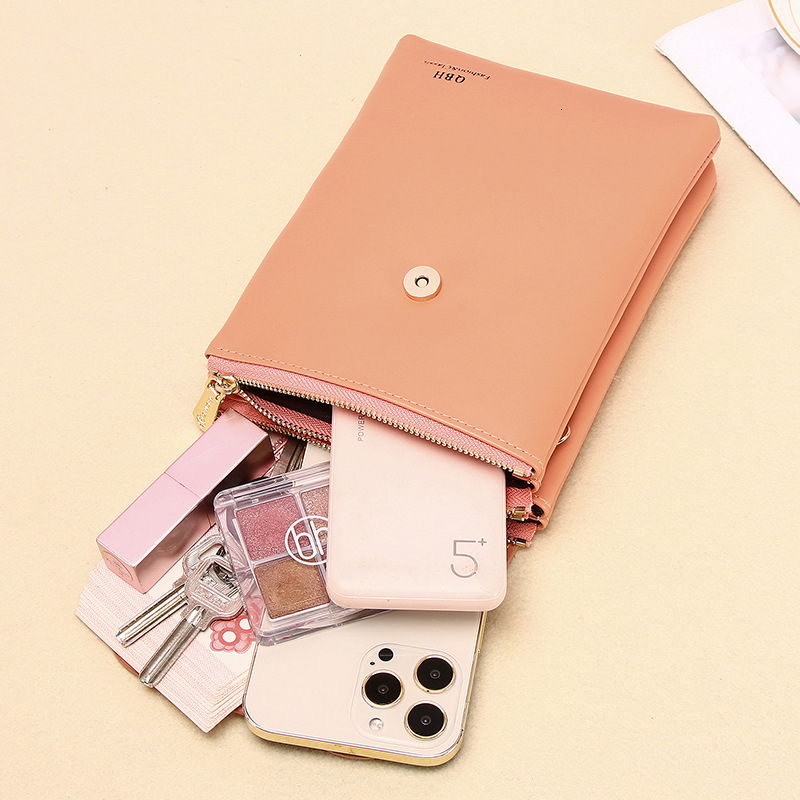 New Wallet Fashion Crossbody Women's Niche Design High-end Feel Oil Wax Leather Phone Bag