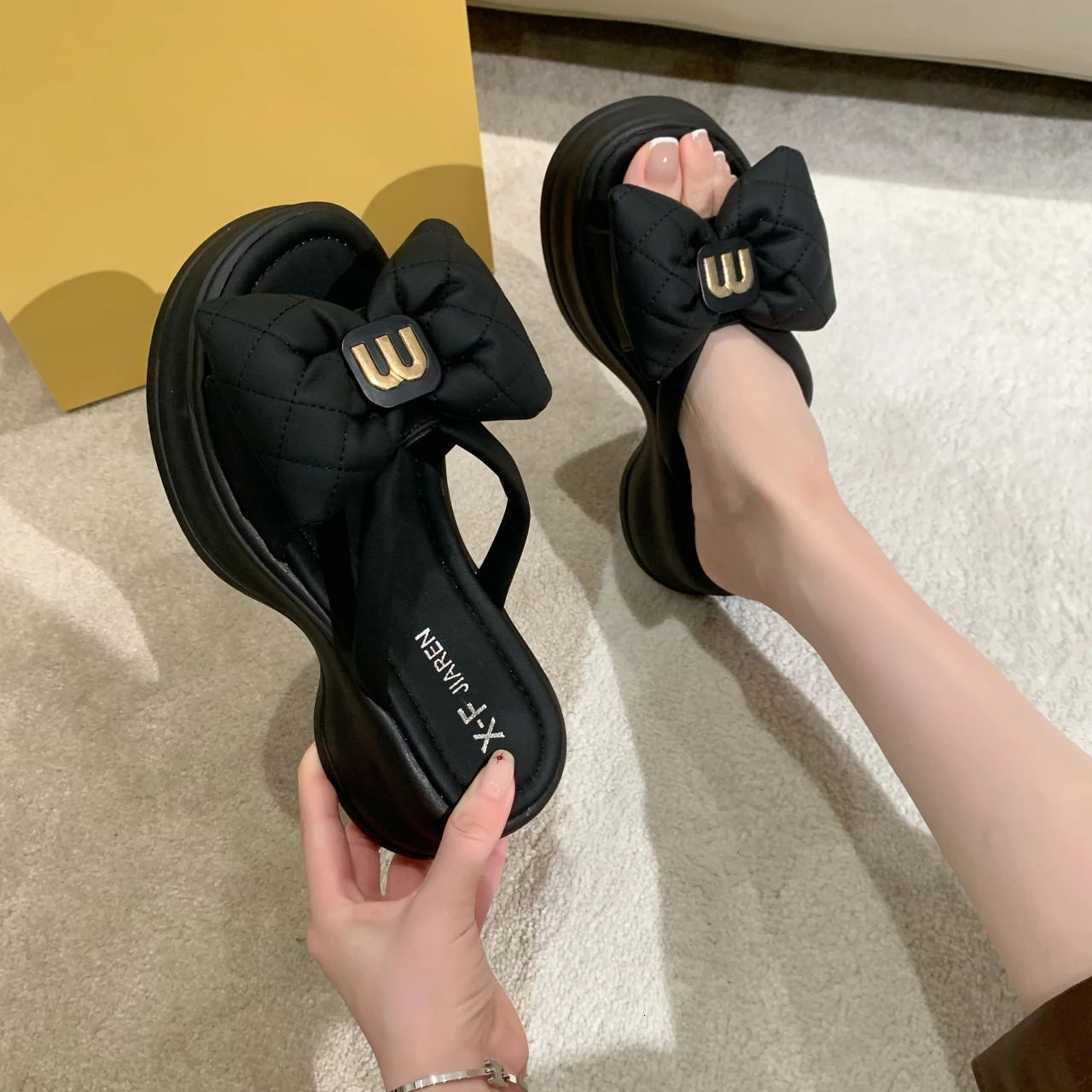 Women Slippers Summer Casual Shoes Versatile Thick Sole Sandals Women Outwear Bow Beach Slippers Sexy Slides Women 250731
