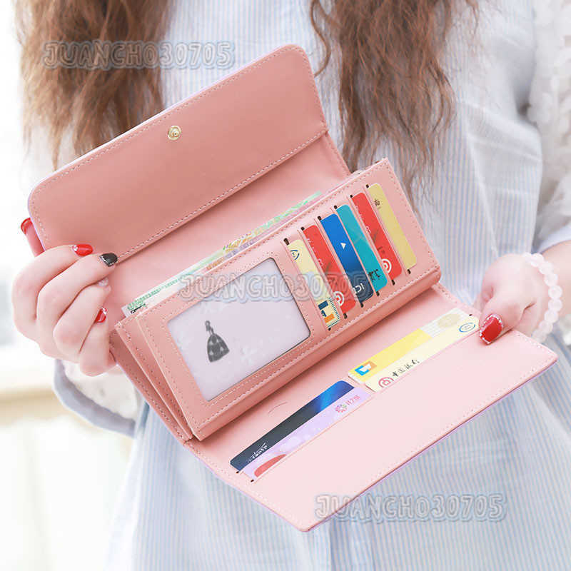New Womens Wallet Long Multifunctional Diamond Crown Embroidered Three Fold Wallet for Women with Large Capacity Mobile Phone Bag H250806