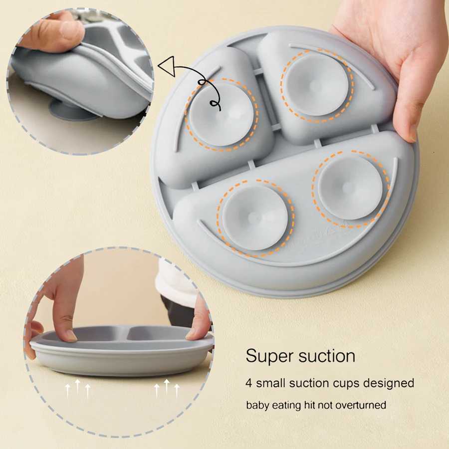 7Pcs Silicone Feeding Set for Kids Color Baby Sucker Bowl Dining Plate Spoon Waterproof Bib Sippy Cup Training Weaning Tableware X250806