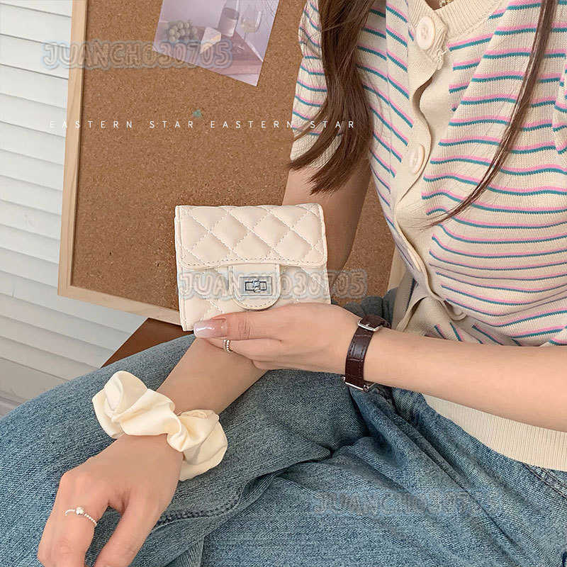 2025 New Small Fragrance Style Quilted Wallet Zipper Wallet Simple Womens Wallet Large Capacity H250806
