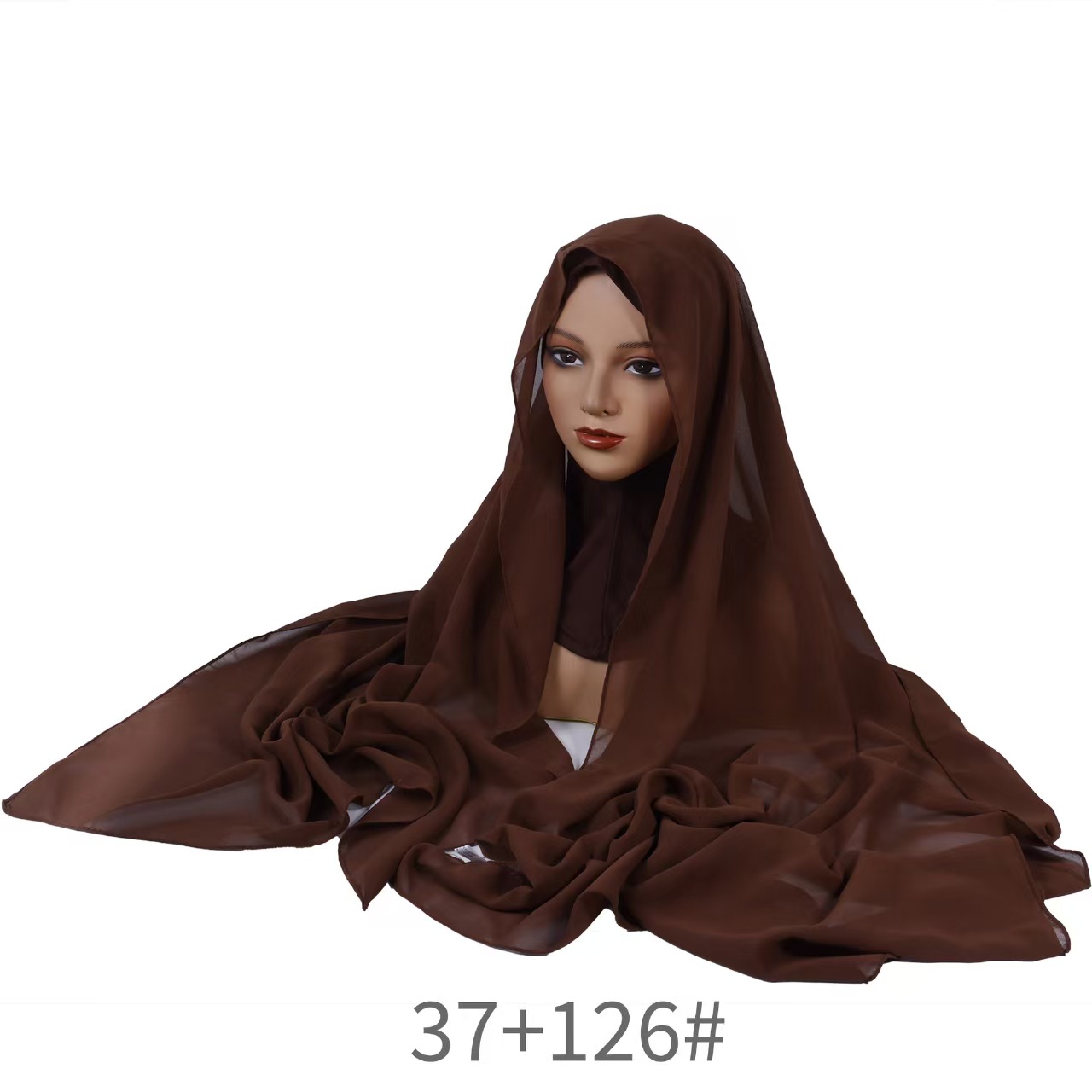 T1401 new chiffon headscarf bottoming hat set monochrome pearl chiffon headscarf