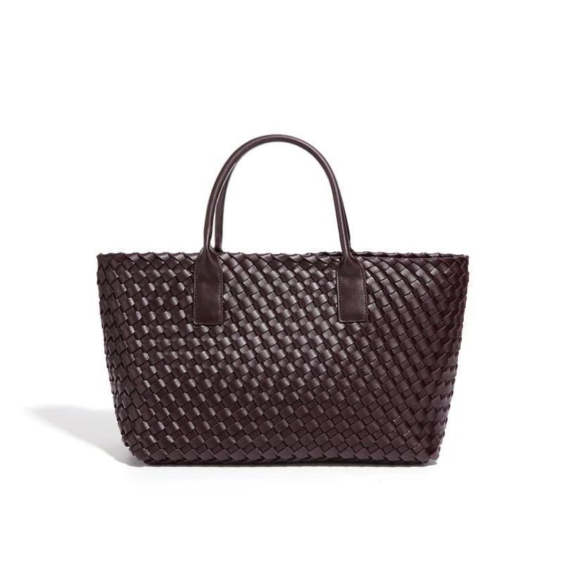 PU Soft Leather Texture Woven Bag Class Commute Bag 2025 Capacity Travel Bag Casual Handheld Shoulder Bag Internet Celebrity A12 250806