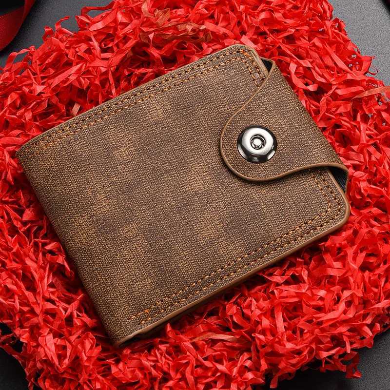 Mens Wallet Soft PU Leather Solid Color Coin Pocket Black/Brown Men Fashion Card Holder Money Bag Purse Small Storage PouchXJ250806