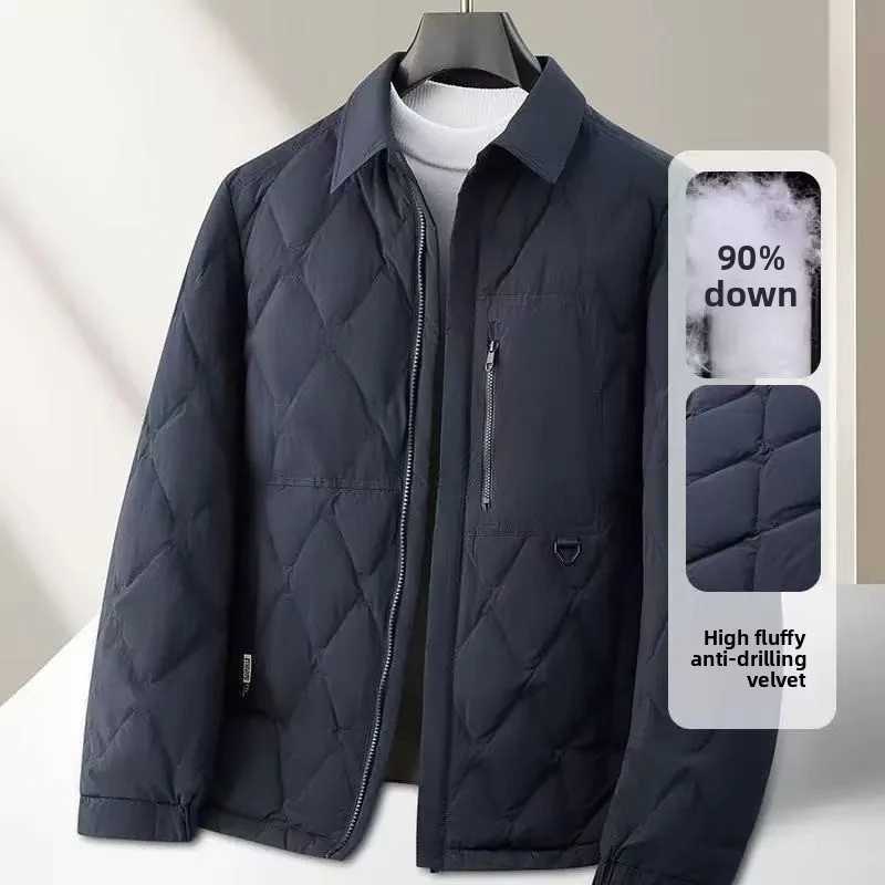 2025 Autumn/Winter New Mens Down Jacket Down Content 90% Quality Fabric Lightweight Youth Down Jacket with Shirt Collar W250806