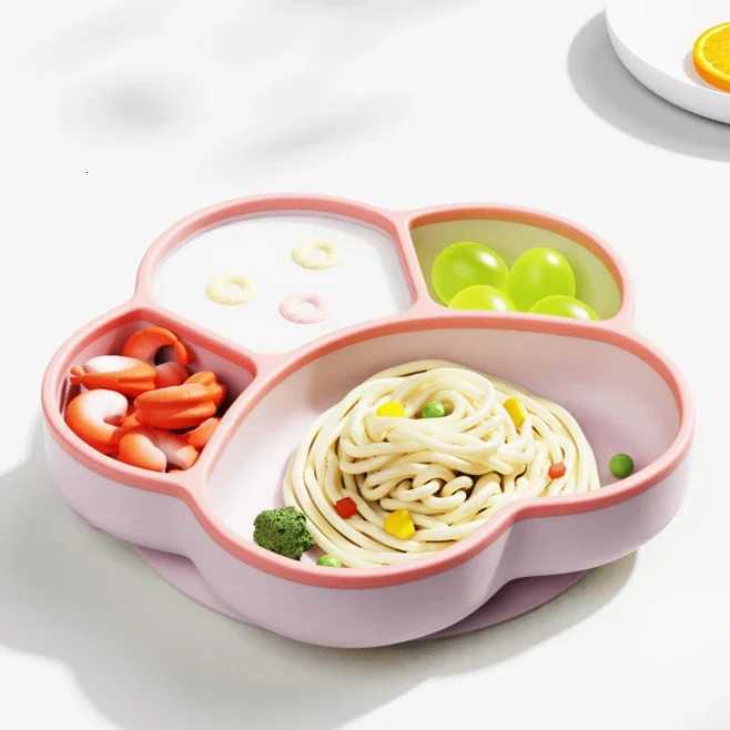 Baby Silicone Dining Plate with Straw Cute Cat Claw Child Dishes Baby Feeding Toddler Training Tableware Kids Plate Dishes Bowl X250806