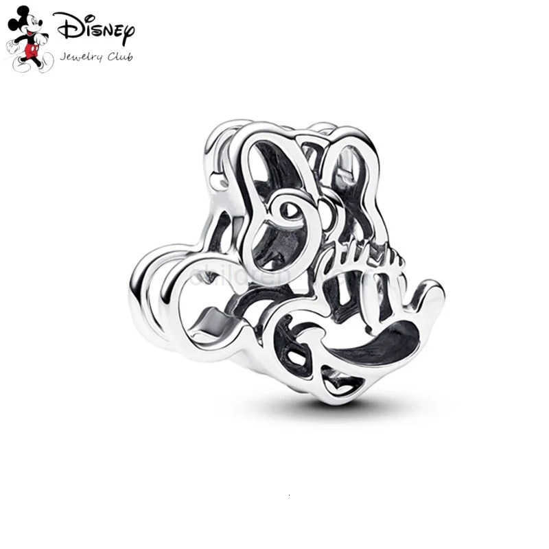 Disney Miniso Disney DIY Openwork Mickey Mouse and Donald Duck Magic Mirror Charm Beads Fit Original Silver Bracelet Women Jewelry Gift W250806