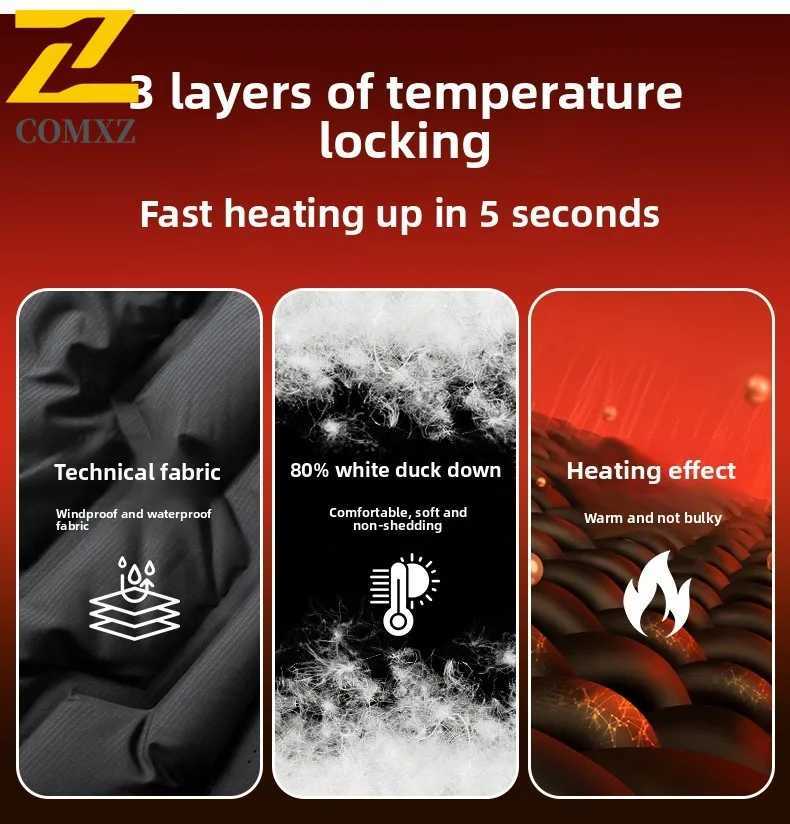 Couple Down Jacket 2025 New White Goose Down Thickened Cold Proof and Warm Hooded Coat Outdoor Casual Winter Zipper Cotton Coat W250806