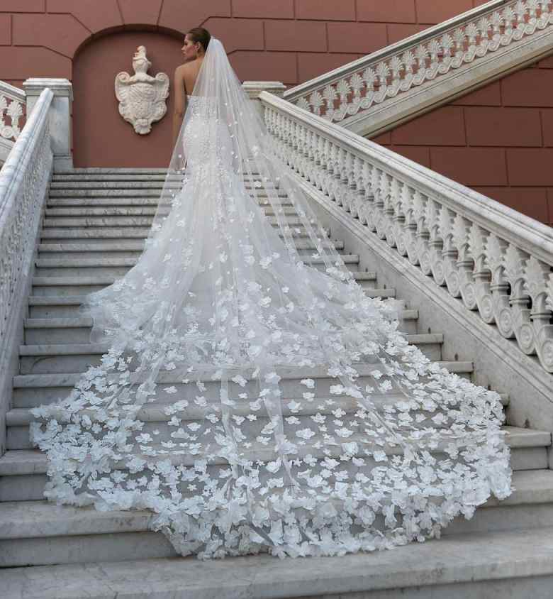 New Arrival 3M Wedding Veil Cathedral Length Appliques Soft Tulle One Laye Bridal Veils Wedding Accessories