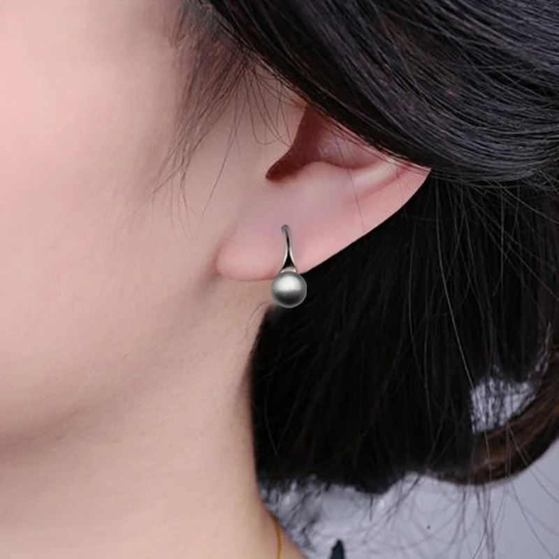 Wedding Gray Natural Pearl Earringsblack Trendy 925 Sterling Silver Freshwater Pearl Earrings For Women 250805
