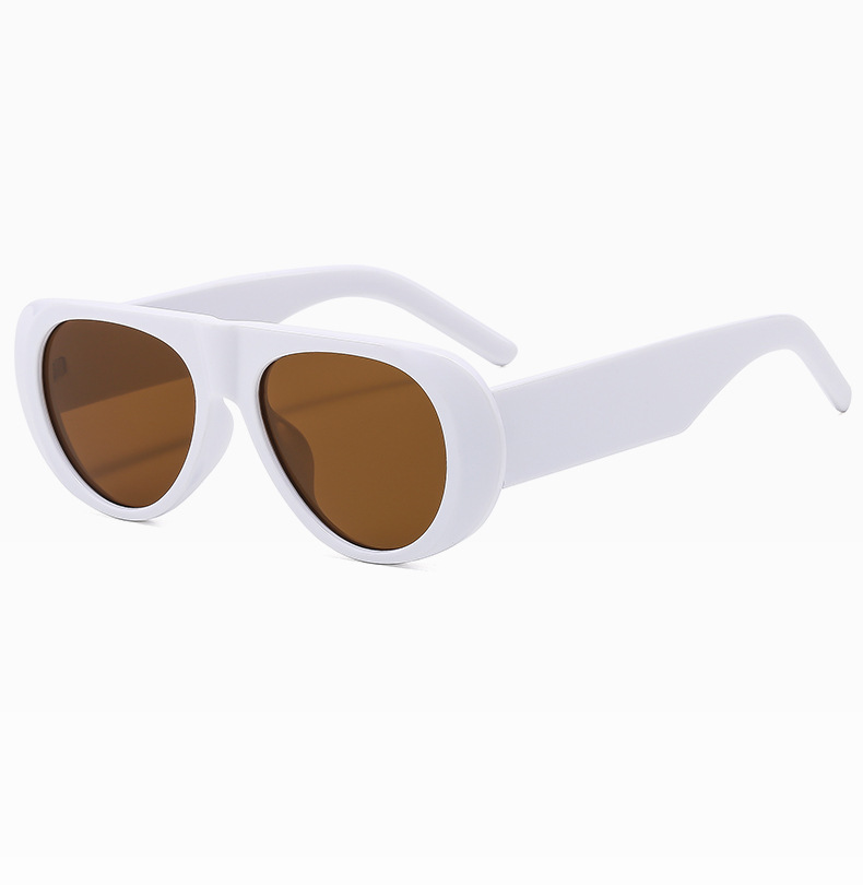 2025 New European and American style Wide leg Big frame Sunglasses Jelly colored Individualistic Simply Retro