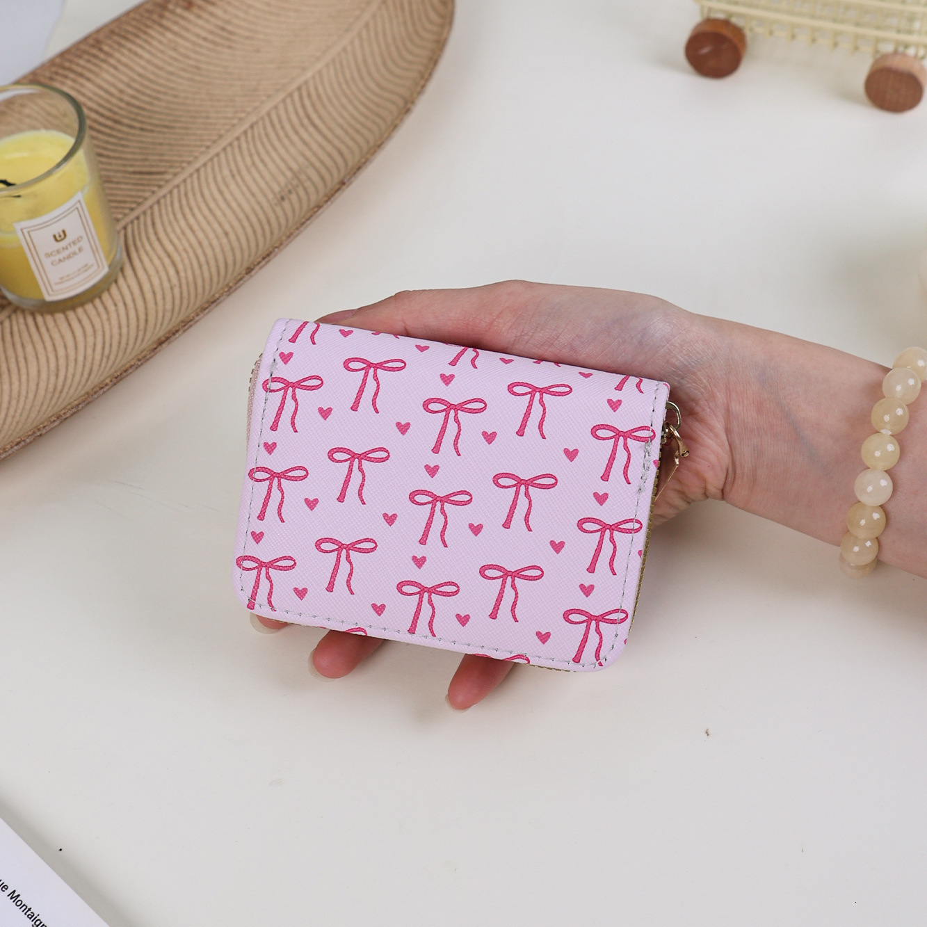 New Women's Cartoon Sweet Mini Coin Purse Ins Style Bow Multi-Card Slot Holder Card Case