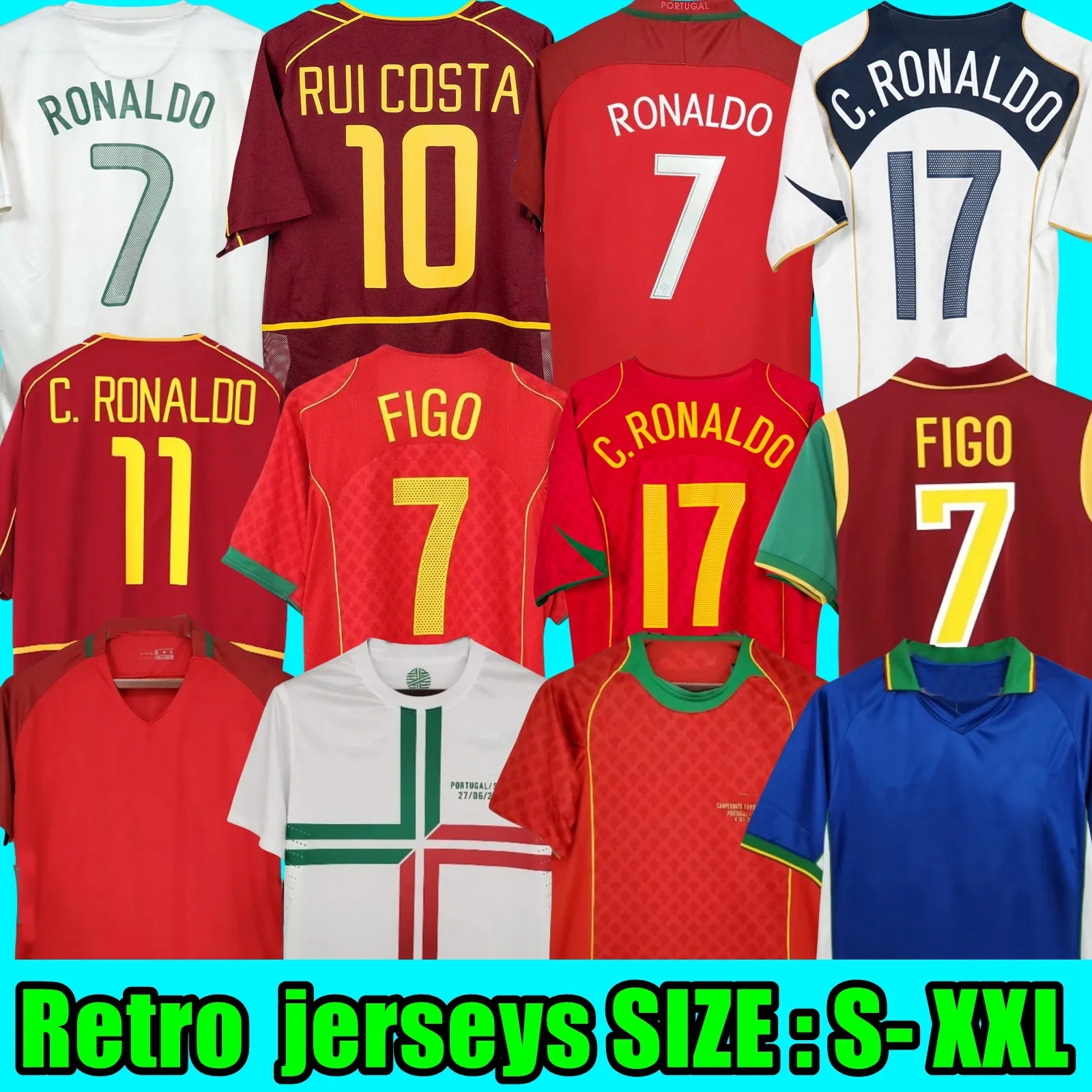 1998 1999 Portugal RUI COSTA FIGO Retro Soccer Jerseys 2012 2014 2015 2016 RONALDO 00 2002 10 12 15 16 2004 NANI R. MEIRELES DECO EDER Football Shirts