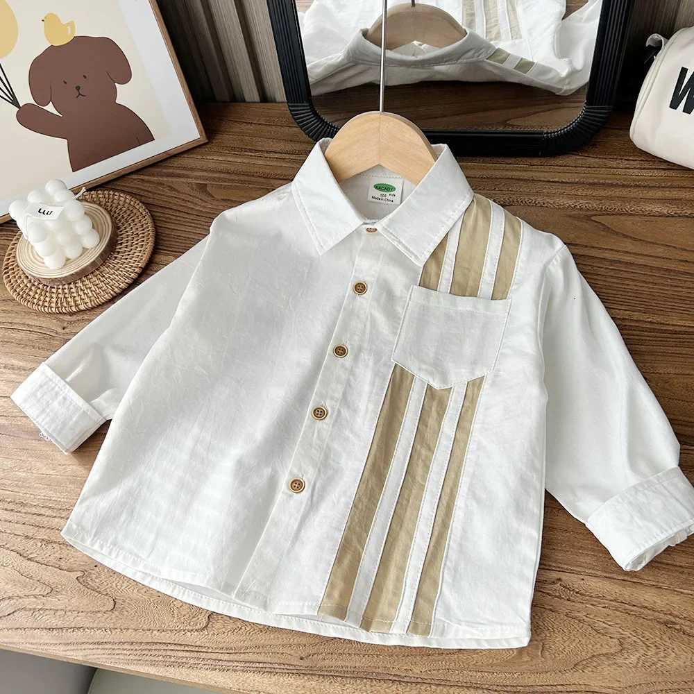 Baby Boys Blouses Striped Outerwear Kids Pocket Jacket Soft Shirts 2024 Spring Autumn 2 To 10 Yrs Childrens Clothing Casual X250806
