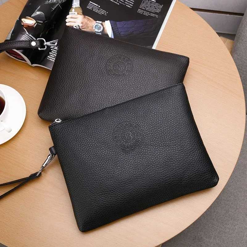New Business Style Mens Clutch Large Wallet Soft PU Leather Male Wristlet Pack Bag Elegant Leisure Stylish Hand Bags Man Pouch XJ250806