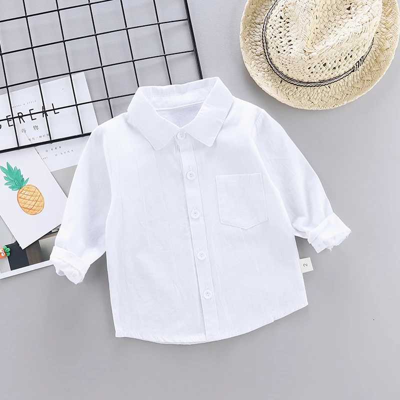 New Children SOLID WHITE Boys/Girls Shirts Kids Tops Boys/Girls Long Sleeve Baby Wedding Clothing Baby Top Tee Shirts 0-4 Years X250806