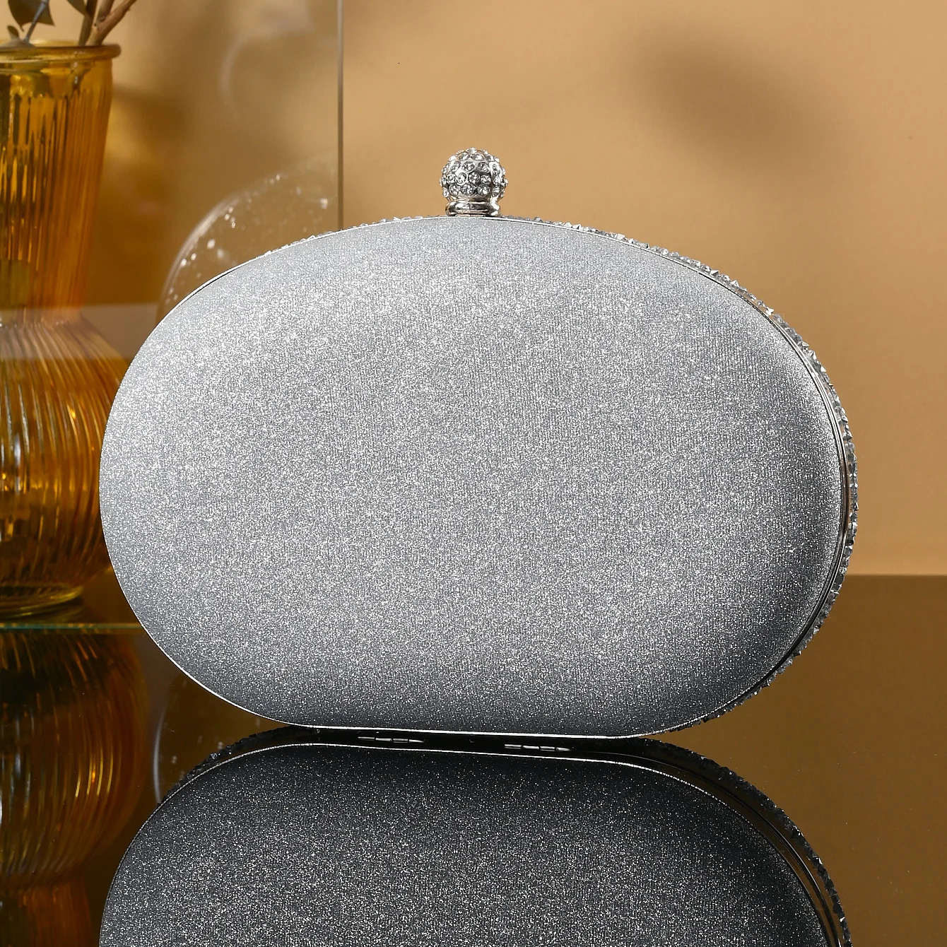 The Sunflower full diamond texture dress banquet bag Banquet pie rival to take a metal chain single shoulder crossbody bag 250730